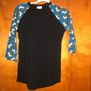 Unicorn Lularoe Randy Shirt Baseball Tee xxs